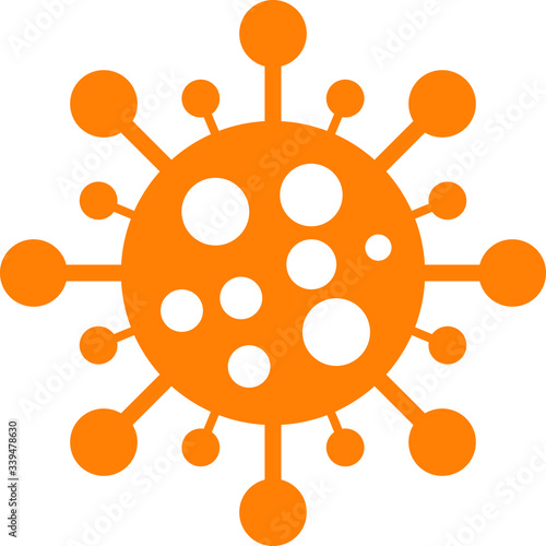 Coronavirus icon. Novel coronavirus 2019 COVID-19 theme. COVID-19 icon. Orange virus icon.