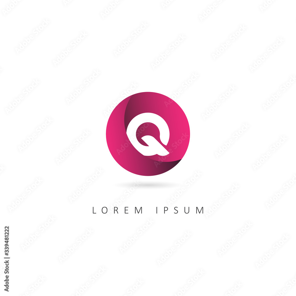 Naklejka premium Abstract Letter Q Logo with Circle element. Design Vector Illustration Template
