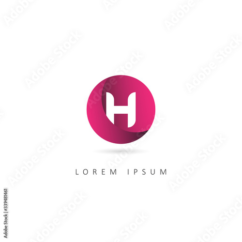 Free Download Abstract Letter H Logo with Circle element. Design Vector Illustration Template - GFXLoad