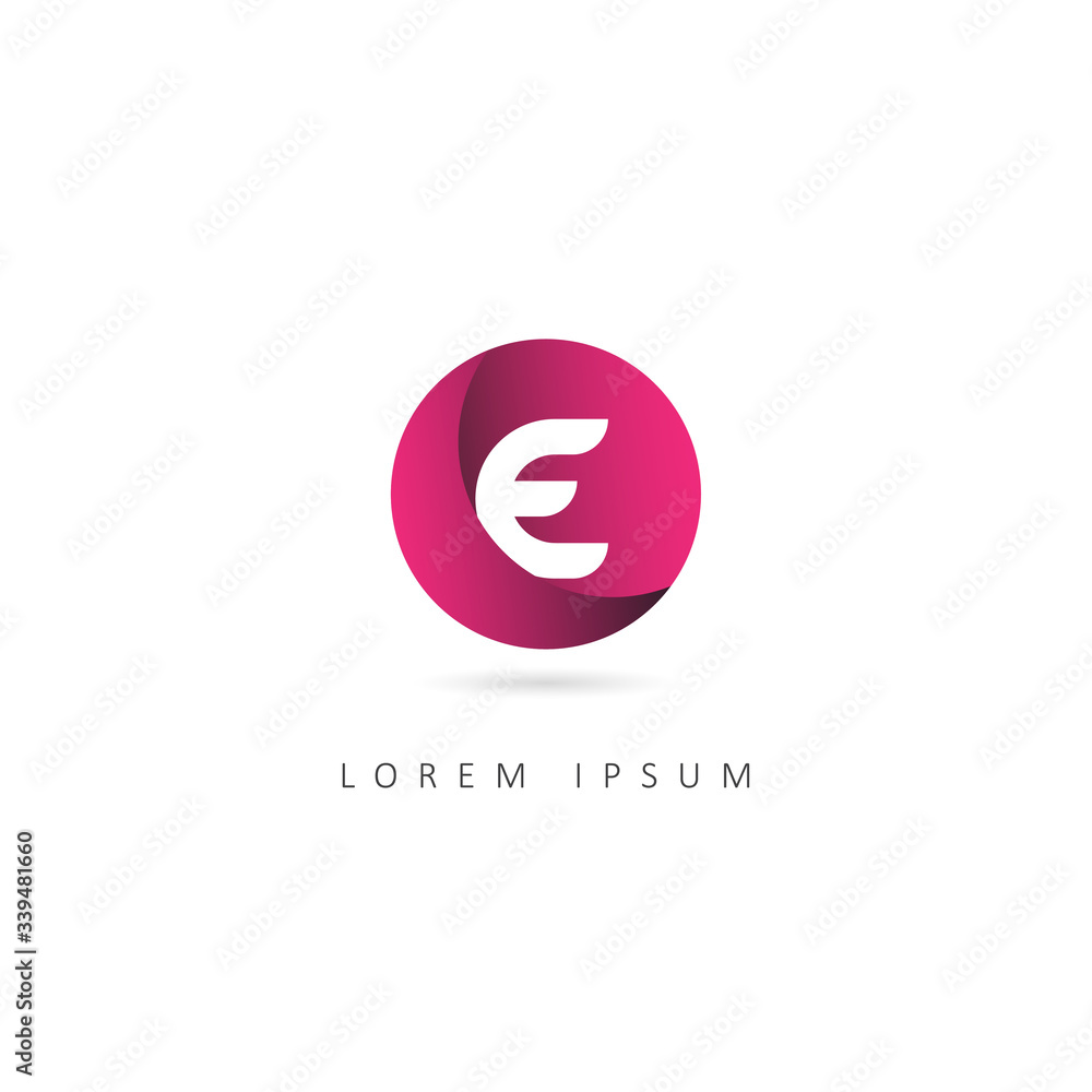 Naklejka premium Abstract Letter E Logo with Circle element. Design Vector Illustration Template