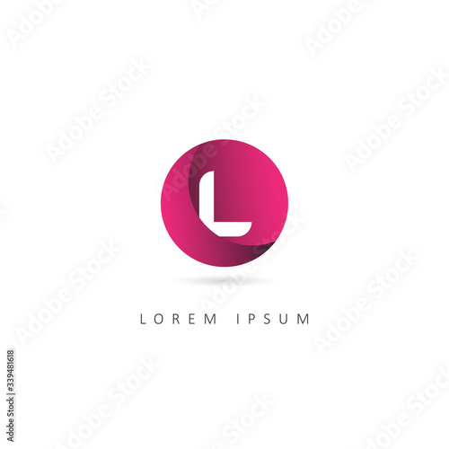 Abstract Letter L Logo with Circle element. Design Vector Illustration Template