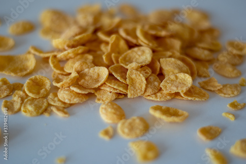 corn flakes on white surface
