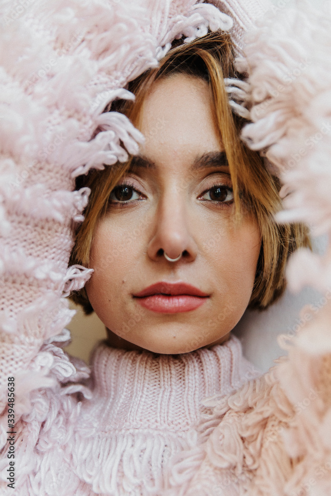 Beautiful girl with a nose piercing Beautiful girl with a nose piercing
