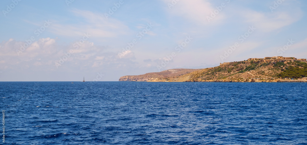 view of the South coast of the Gozo island, Malta