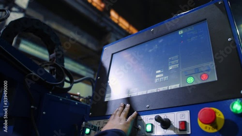 CNC operator working place, lcd screen
