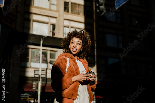 Girl with her phone