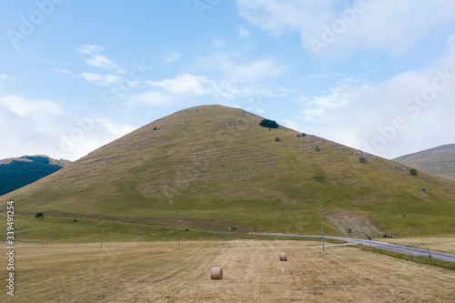 beautiful panorama of the Plain of Castelluccio of Norcia, Umbria