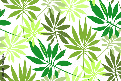 Tropical leaves seamless background pattern. Vector floral design. Textile  fabric  wallpaper