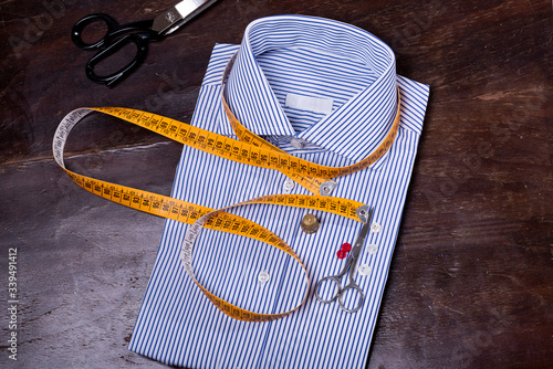 view of a tailored suit from a tailor in his studio