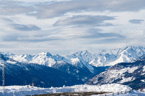 mountain panorama from Pila in Aosta, Italy © Italyteam