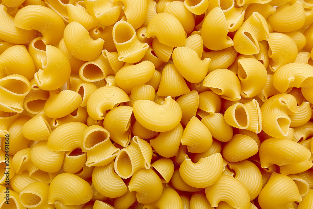 Pipe Rigate pasta close-up background Pipe Rigate pasta close-up background