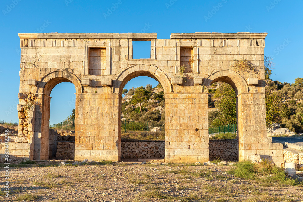 Ancient City Gate in Patara, Antalya, Turkey.