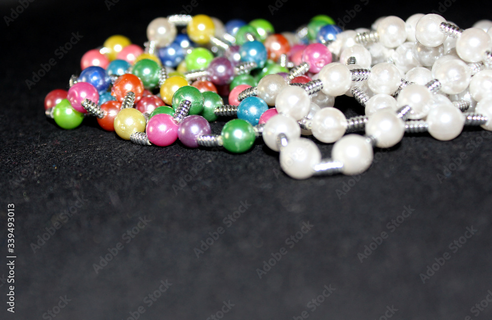 row of colorful Pearl strings abstract background row of colorful Pearl strings abstract background