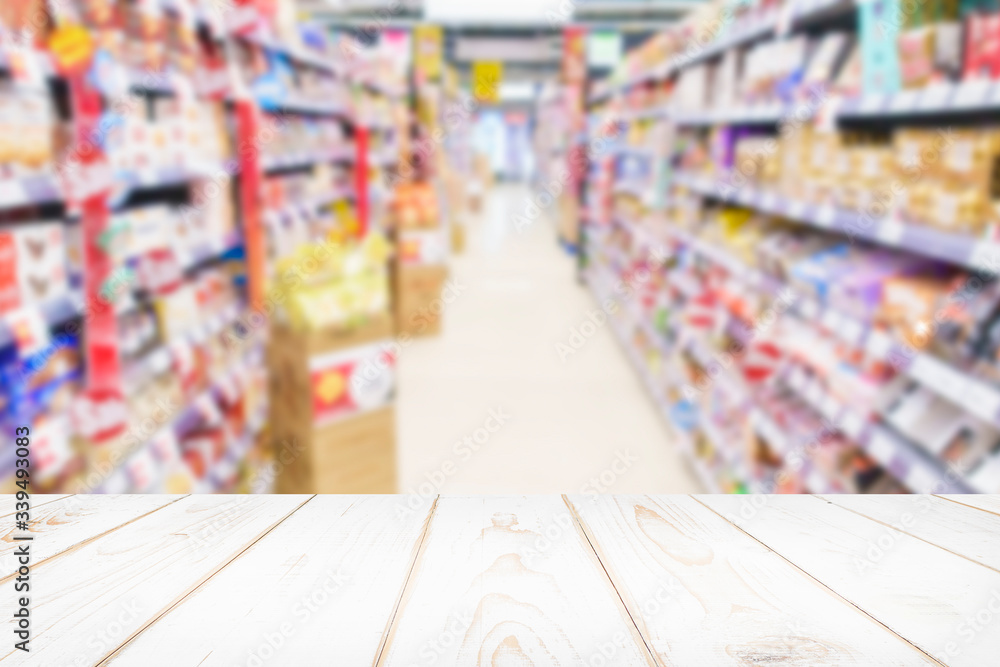 Fototapeta premium Blurred of supermarket store background .