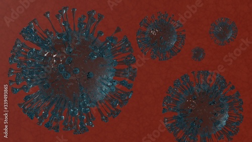 Coronavirus 3D rendering