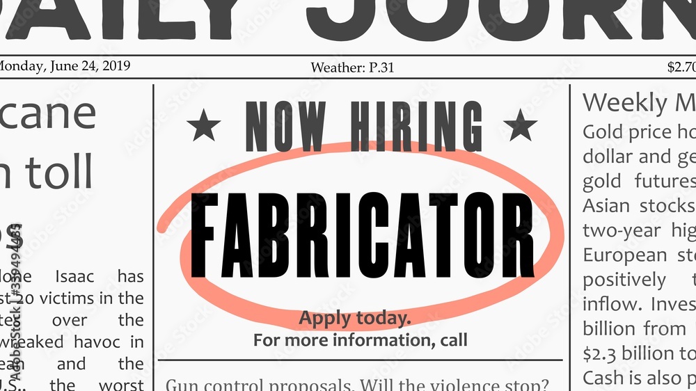 Fabricator job offer Fabricator job offer