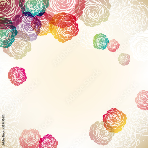 background illustration of Camellia decorations
