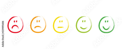 handdrawn rating satisfaction feedback emotions vector illustration EPS10