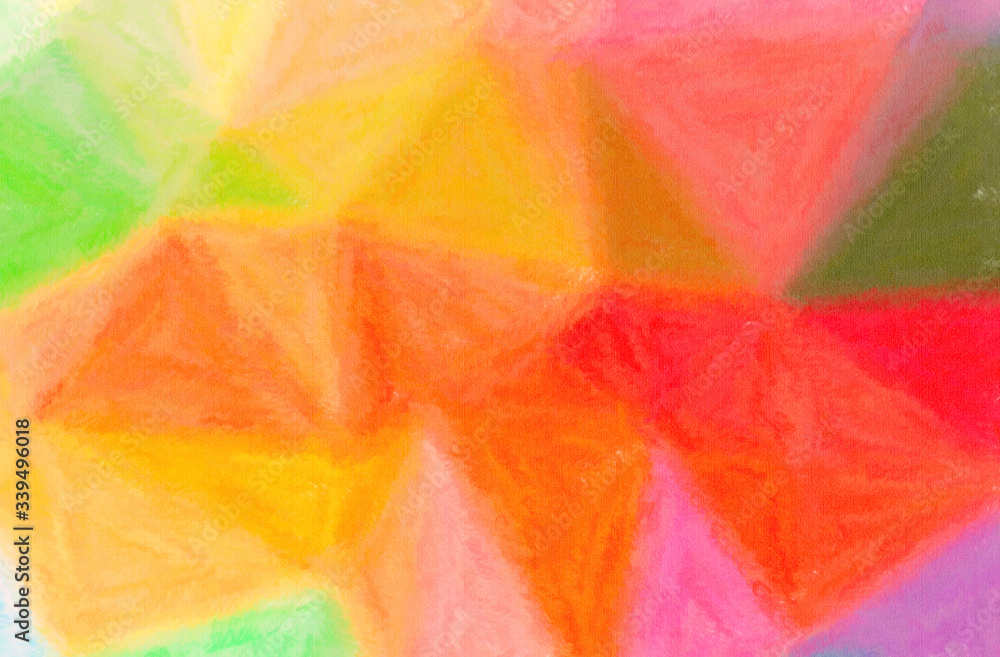Abstract illustration of orange, pink, red, yellow Wax Crayon background
