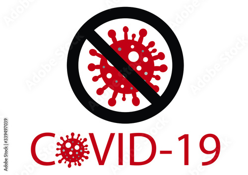 Anti Coronavirus zone symbol on white background.