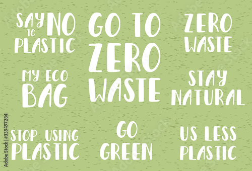 Concept of zero waste lifestyle in the vector. Eco life.