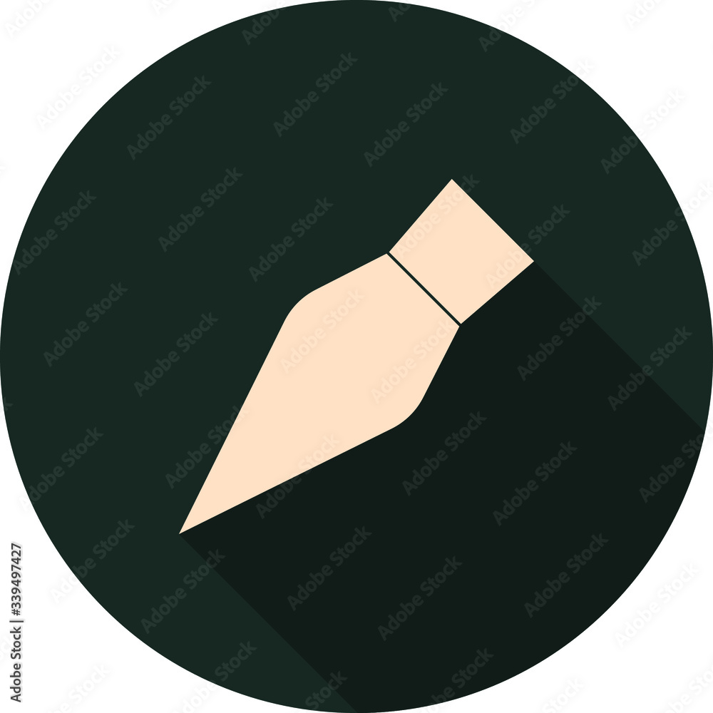 Pen flat icon on dark background, vector symbol Pen flat icon on dark background, vector symbol