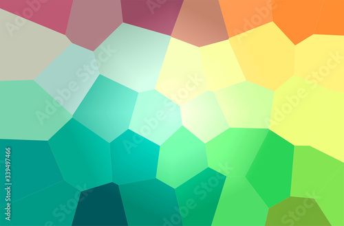 Abstract illustration of green, yellow Giant Hexagon background