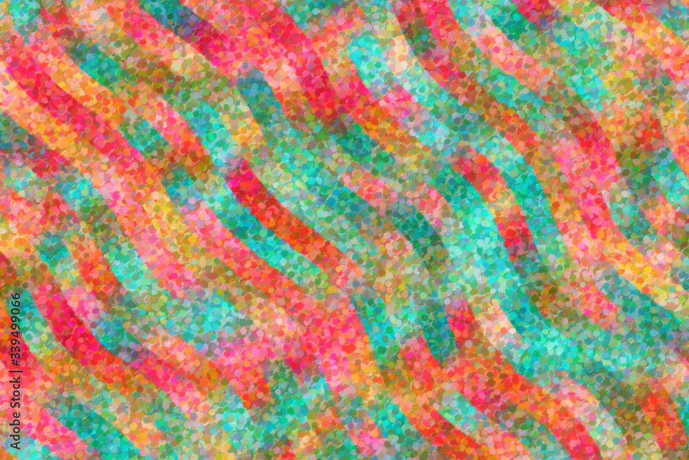 Red, yellow and blue waves Impressionist Pointlilism abstract paint background. Red, yellow and blue waves Impressionist Pointlilism abstract paint background.