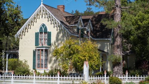 Old american house in wooden board at Sonoma