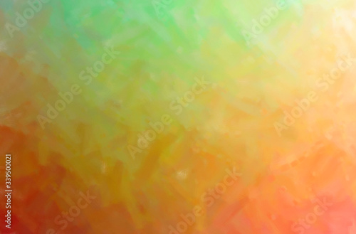 Abstract illustration of green, orange Dry Brush Oil Paint background