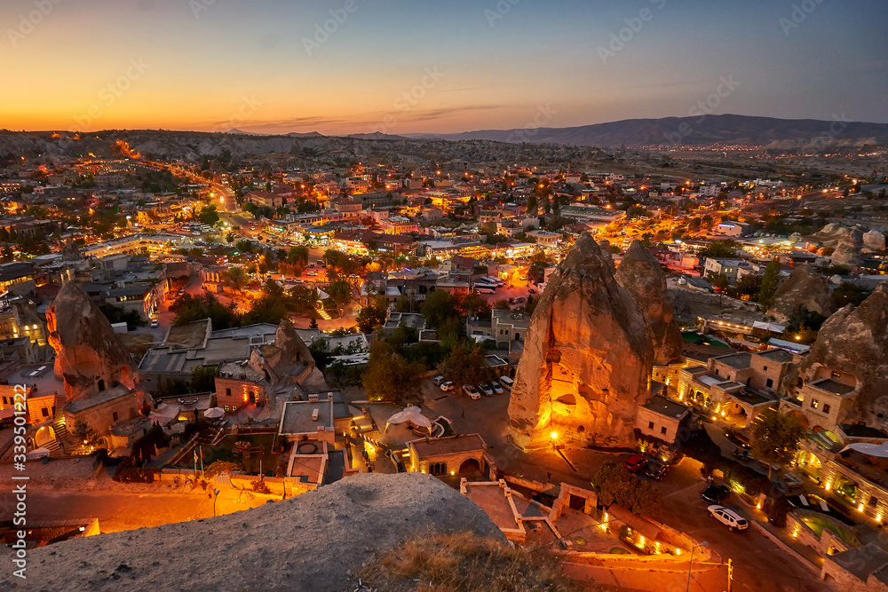 Night view of Goreme city in Cappadocia