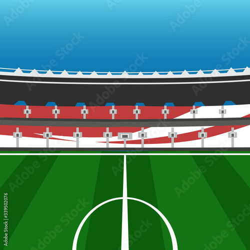 football field with tribune stadium illustration
