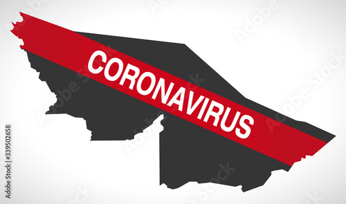 Acre BRAZIL map with Coronavirus warning illustration