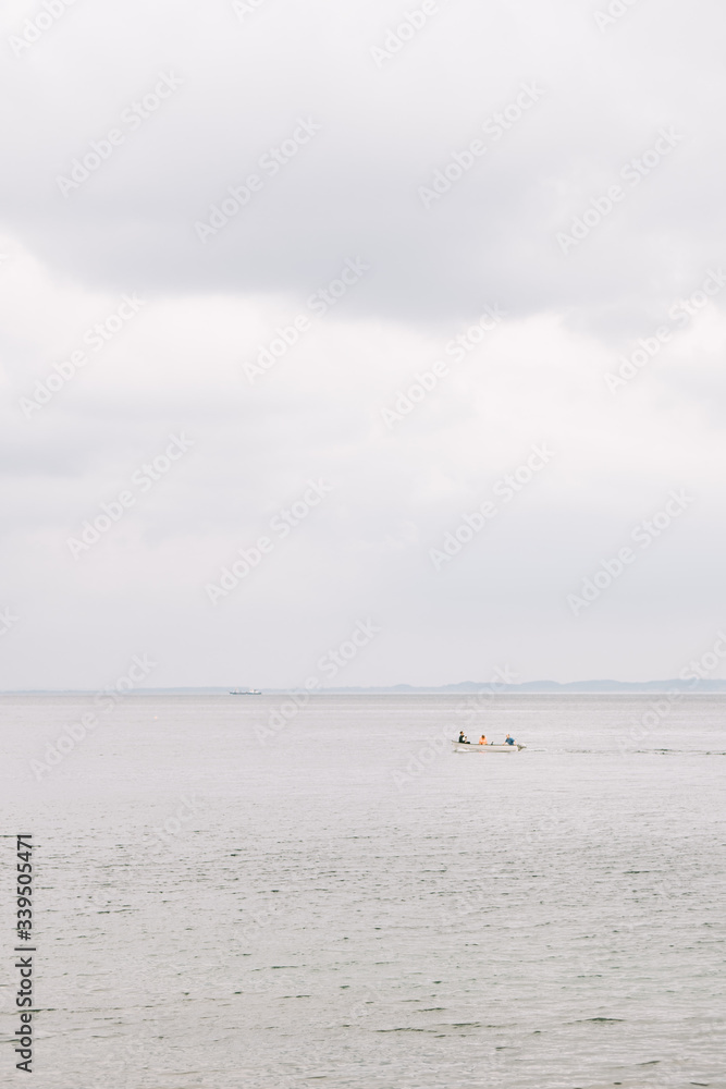 Vertical Image of Boat in Sea