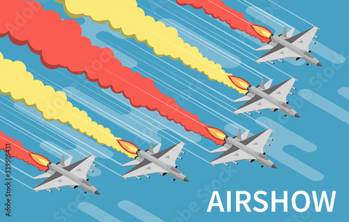 Military Airshow Isometric Top View 
