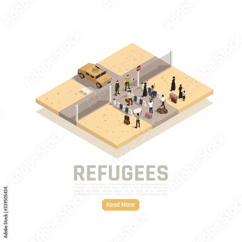 Refugees  Isometric  Composition 