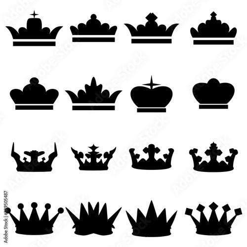 crown set icon vector