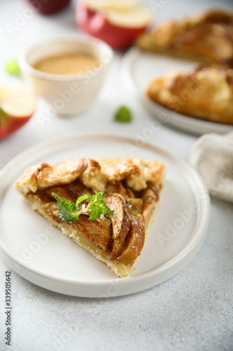 Homemade apple pie with cinnamon