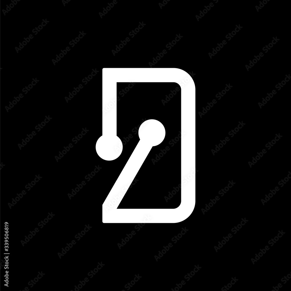 monogram logo leter d and conect monogram logo leter d and conect