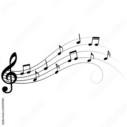 Music notes, abstract musical design elements, isolated vector illustration.