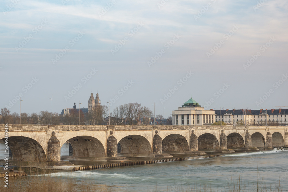Looking across the river Loire towards the city of Tours. Pont Wilson helps take us across the flowing waters.