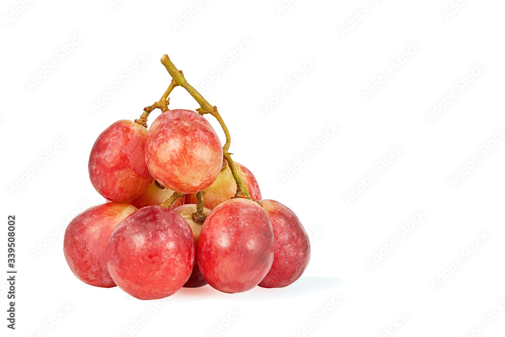 small ripe sweet bunch of grapes isolated on white background