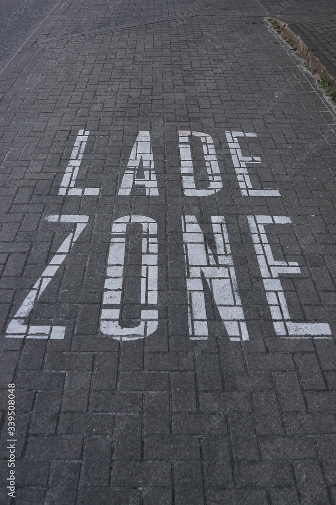 Loading zone marked on a street