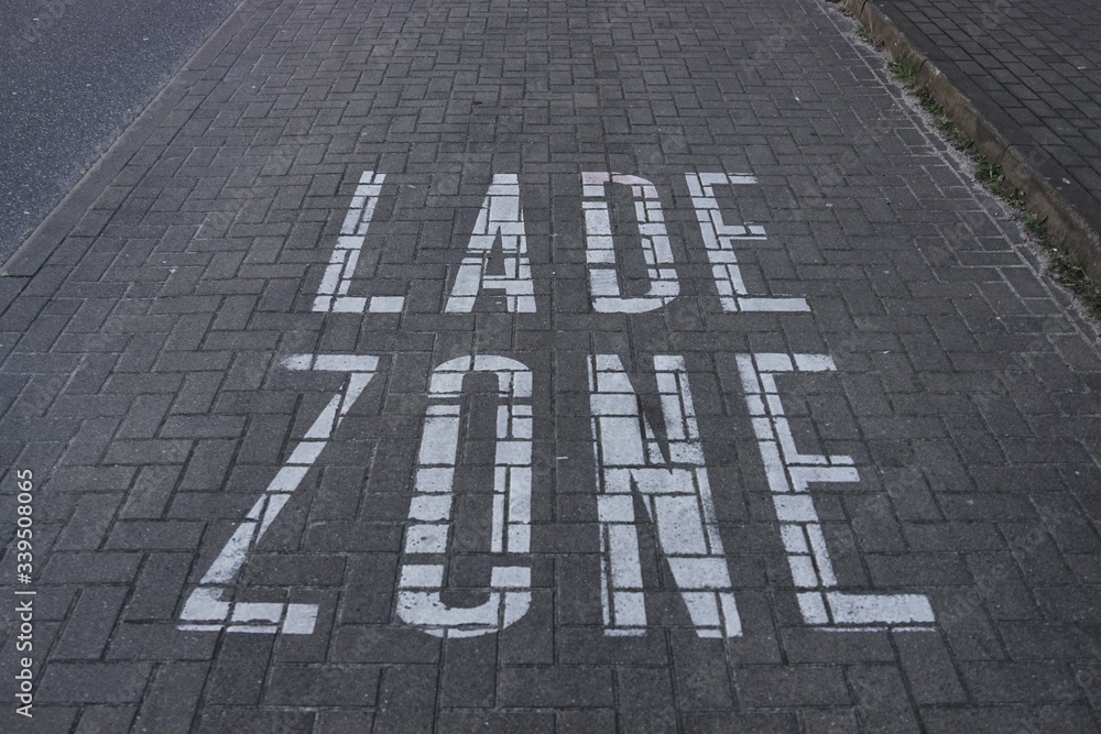 Loading zone marked on a street