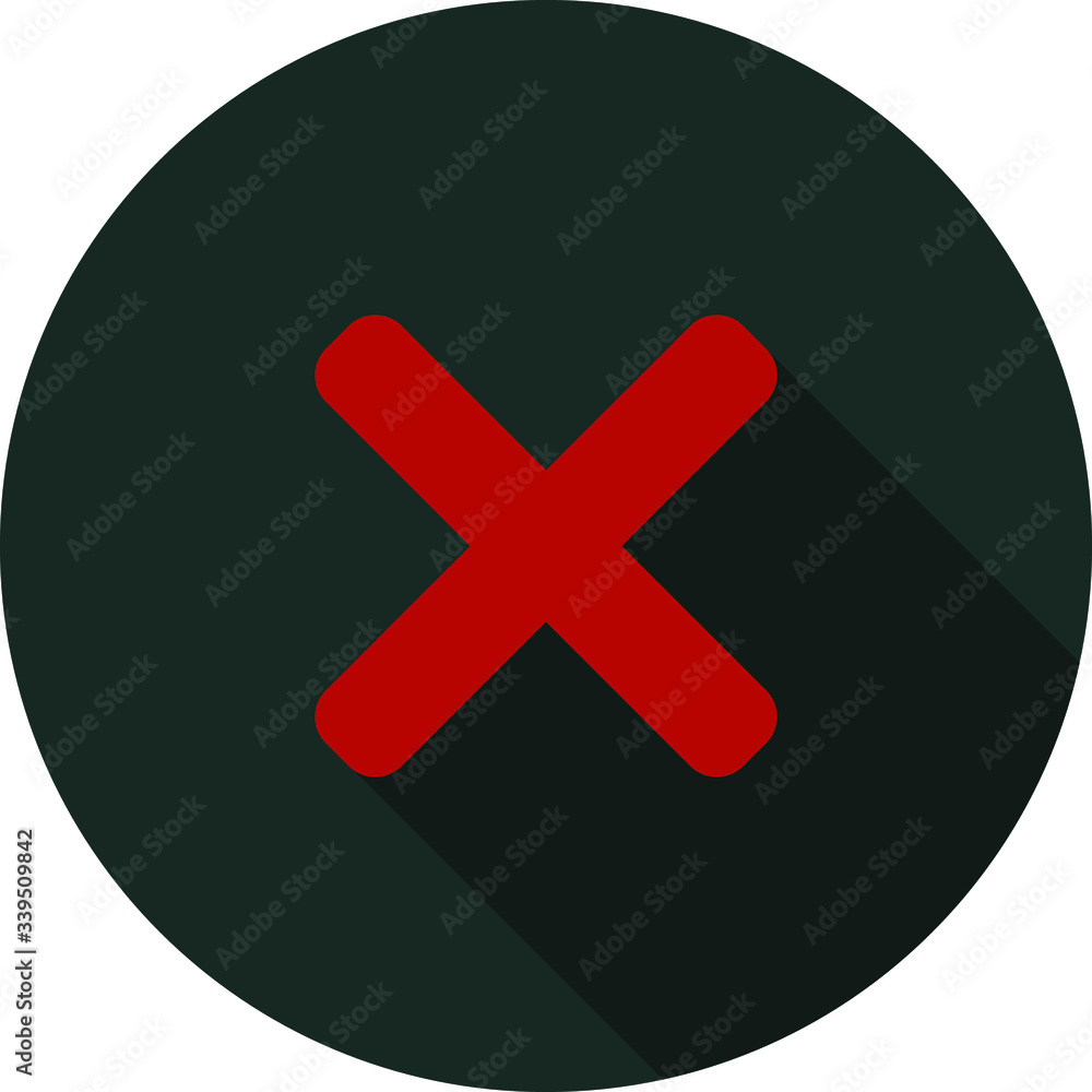Obraz premium Cross sign flat icon on dark background, vector symbol 