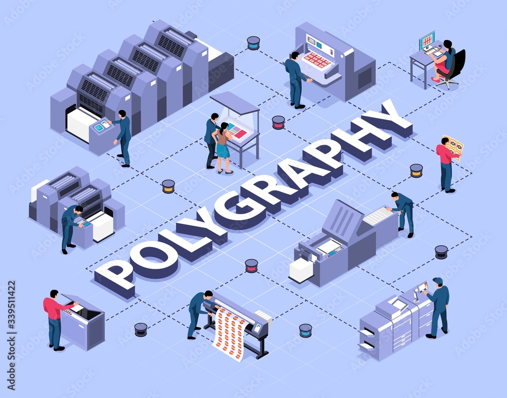 Polygraphy Isometric Flowchart Stock Vector | Adobe Stock