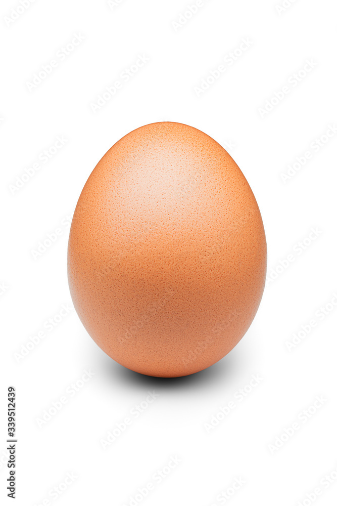 One chicken egg close-up isolated on a white background One chicken egg close-up isolated on a white background