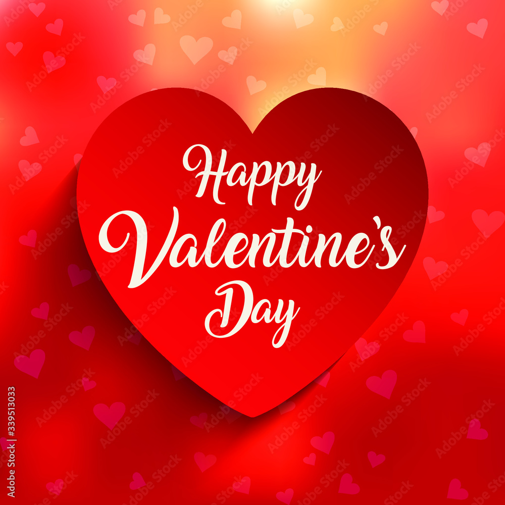 Happy Valentine's Day Design in a romantic background - vector