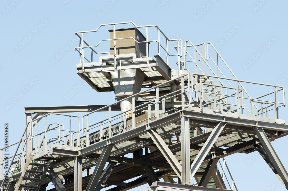 Part of a conveyor belt of a sand extraction installation In Nijmegen, Netherlands