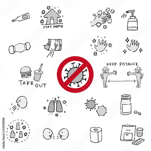 感染症　アイコン　モノクローム